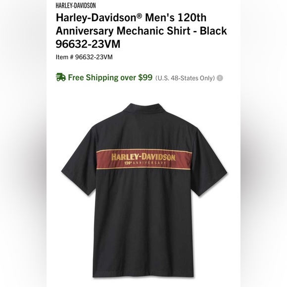 Harley-Davidson® Men's 120th Anniversary Mechanic Shirt - Black - Picture 2 of 7